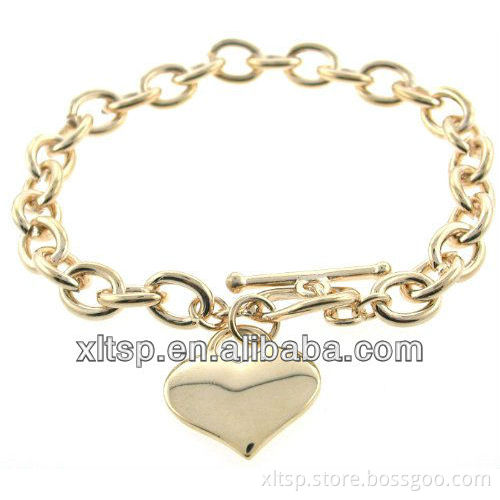 CB50 Newest Heart Golden Chain Bracelets 2014